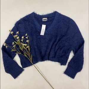 Urban Outfitters fluffy navy long sleeve
